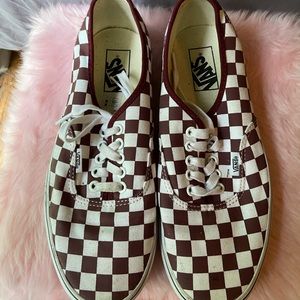 Maroon and white Women’s Vans